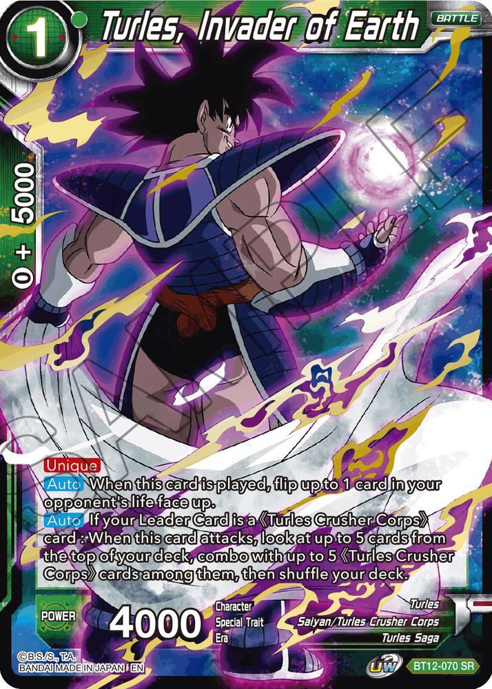 Turles Invader of Earth BT12-070 Vicious Rejuvenation Dragonball Super card