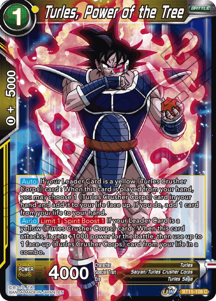 Turles Power of the Tree BT15-108 Saiyan Showdown Dragonball Super card