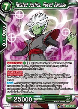 Twisted Justice Fused Zamasu BT3-076 Cross Worlds Dragonball Super card