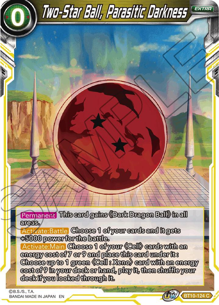 Two Star Ball Parasitic Darkness BT10-124 Rise of the Unison Warrior Dragonball Super card
