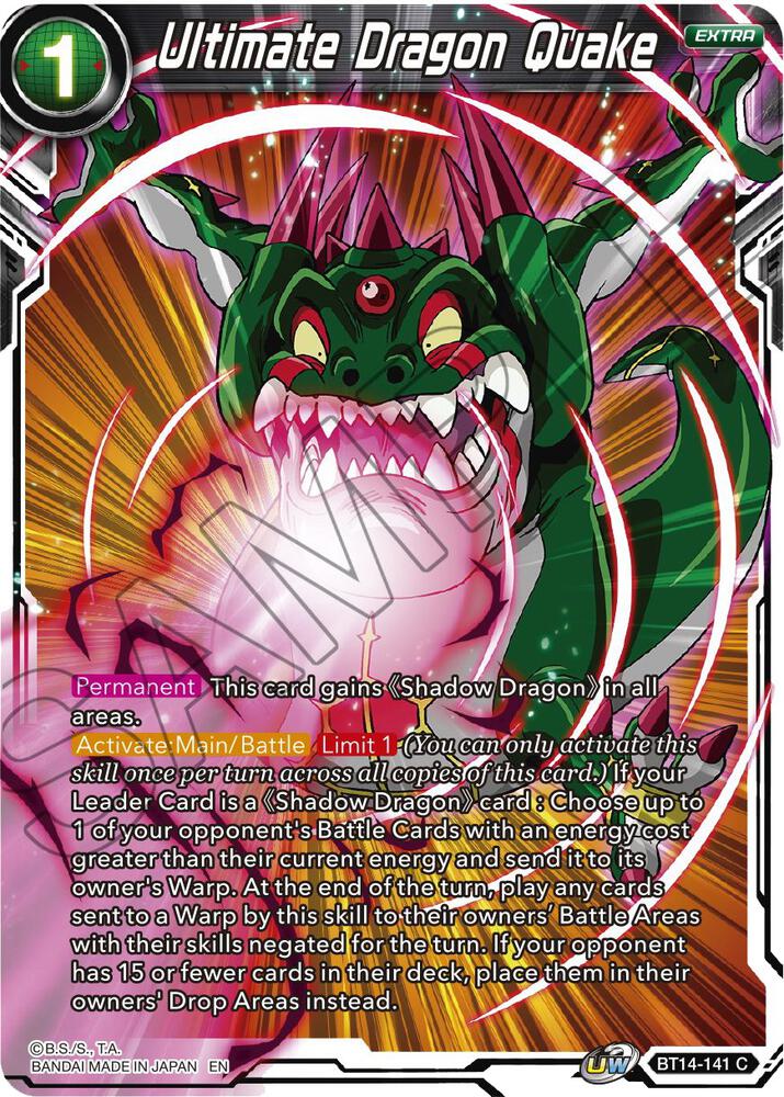 Ultimate Dragon Quake Foil BT14-141 Cross Spirits Dragonball Super card