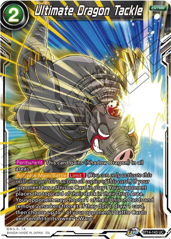 Ultimate Dragon Tackle BT14-143 Cross Spirits Dragonball Super card