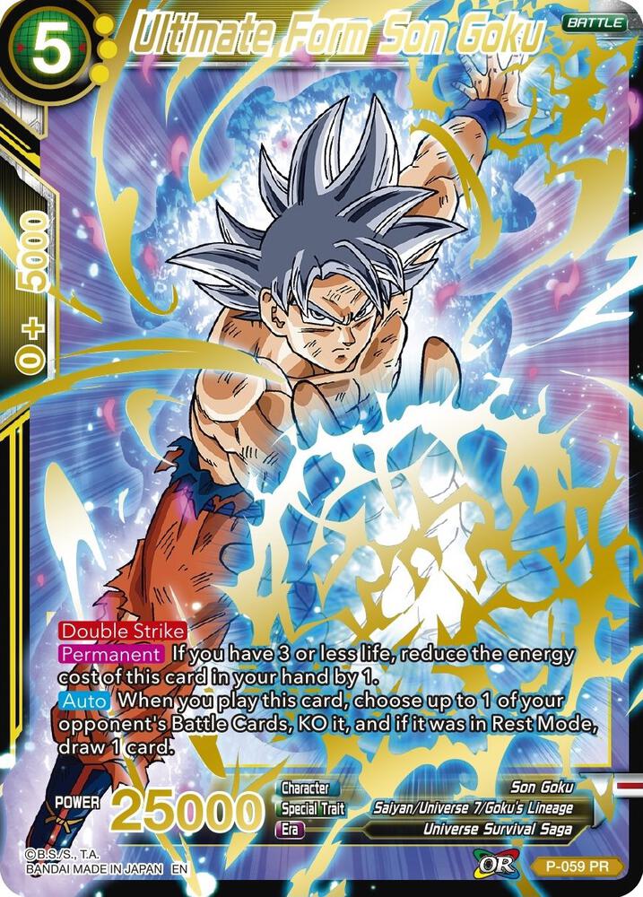 Ultimate Form Son Goku Gold Stamped P-059 Mythic Booster Dragonball Super card