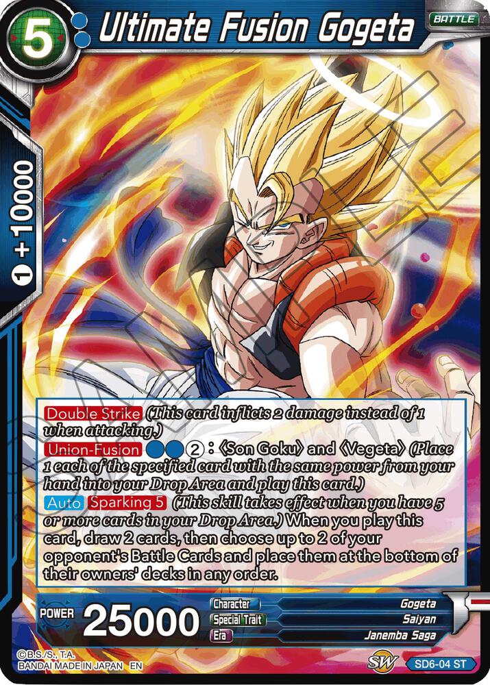 Ultimate Fusion Gogeta Reprint SD6-04 Battle Evolution Booster Dragonball Super card