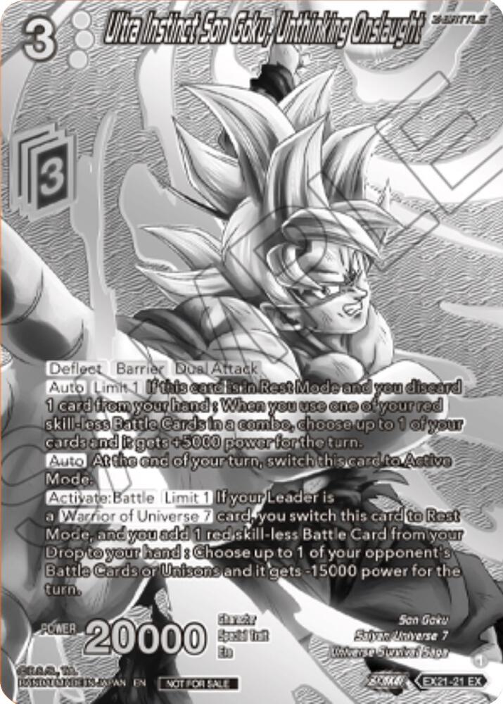 Ultra Instinct Son Goku Unthinking Onslaught 2023 Offline Regionals Silver Print EX21-21 Promotion Cards Dragonball Super card