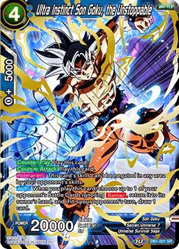 Ultra Instinct Son Goku the Unstoppable DB1-021 Draft Box 04 - Dragon Brawl Dragonball Super card