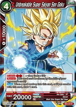 Unbreakable Super Saiyan Son Goku SD2-03 Cross Worlds Dragonball Super card
