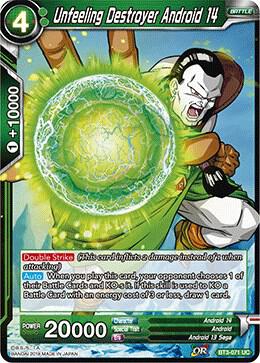 Unfeeling Destroyer Android 14 BT3-071 Cross Worlds Dragonball Super card