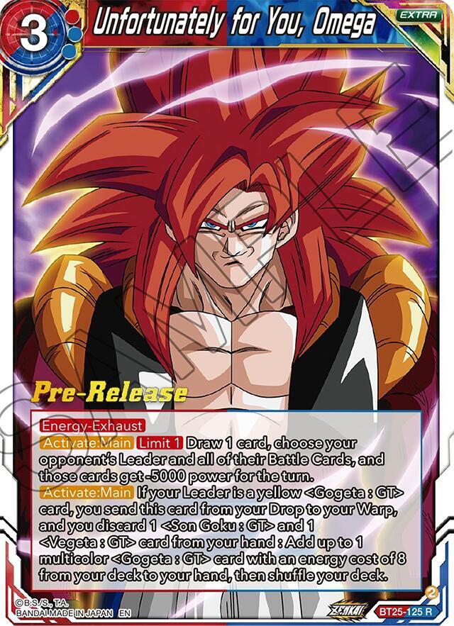 Unfortunately for You Omega BT25-125 Legend of the Dragon Balls Pre-Release Cards Dragonball Super card