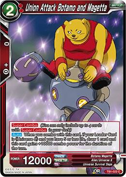 Union Attack Botamo and Magetta Foil TB1-022 Tournament of Power Dragonball Super card