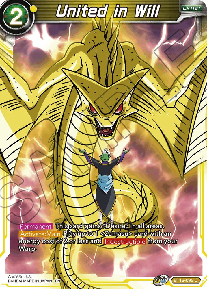 United in Will BT16-095 Realm of the Gods Dragonball Super card