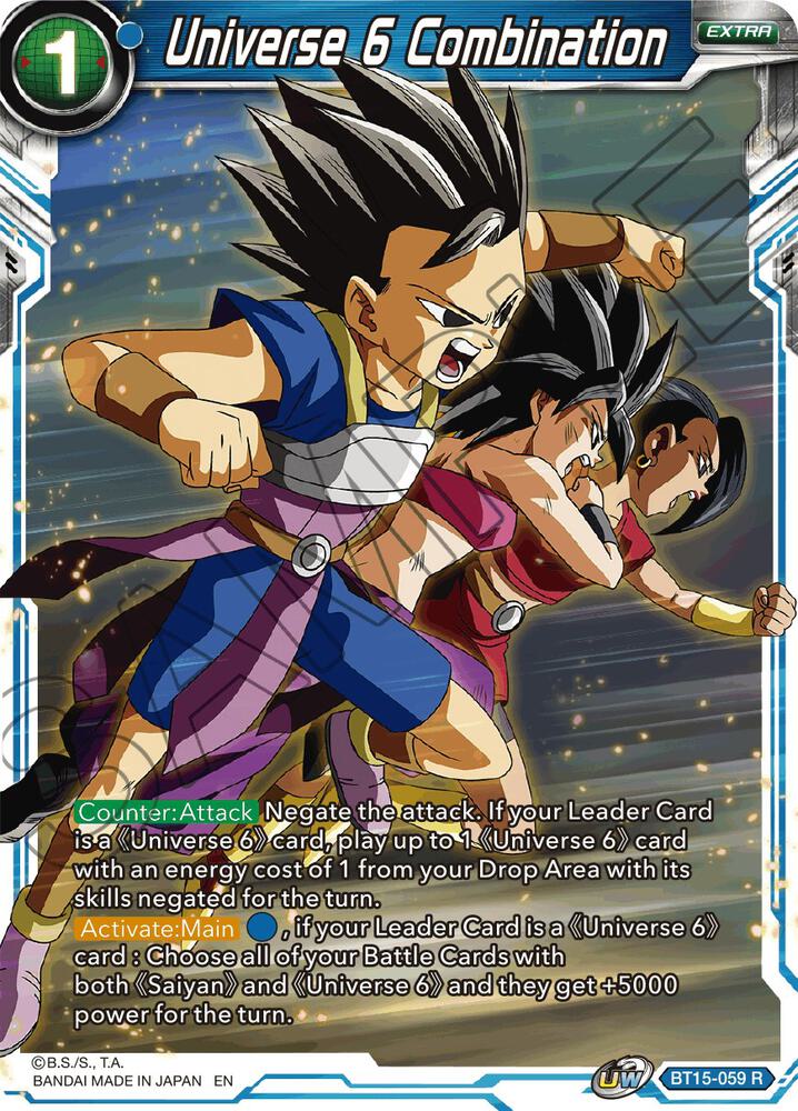 Universe 6 Combination BT15-059 Saiyan Showdown Dragonball Super card
