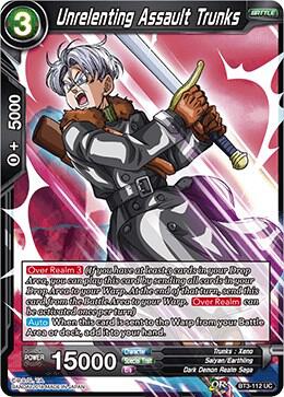 Unrelenting Assault Trunks Foil BT3-112 Cross Worlds Dragonball Super card