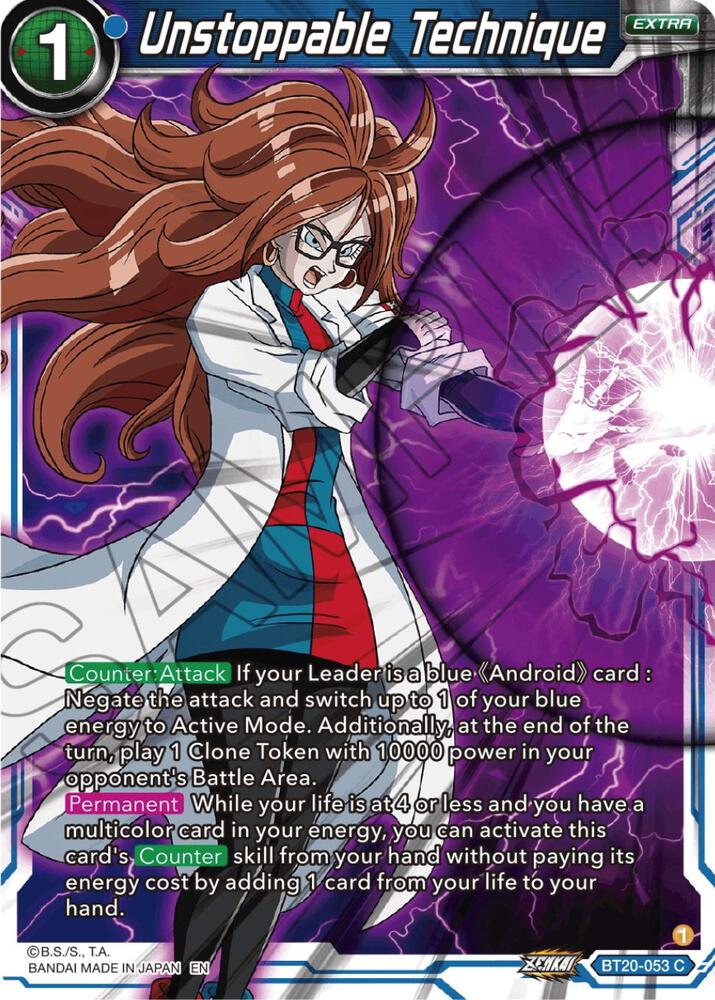 Unstoppable Technique Foil BT20-053 Power Absorbed Dragonball Super card