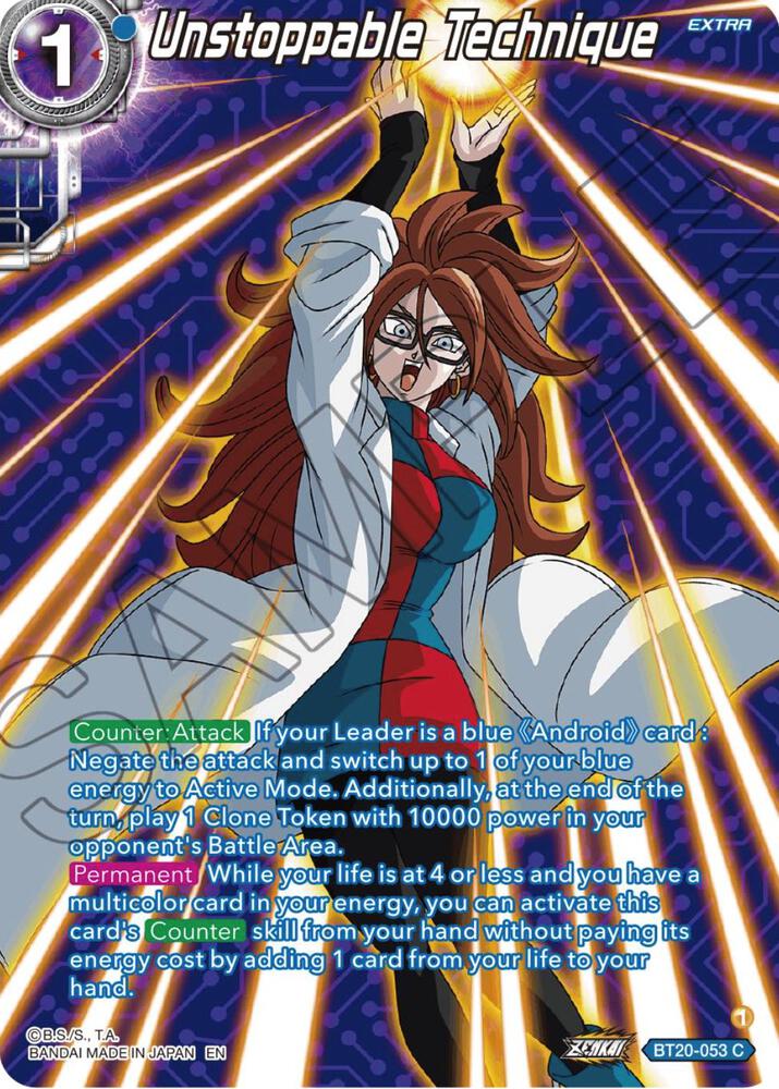 Unstoppable Technique Silver Foil BT20-053 Power Absorbed Dragonball Super card