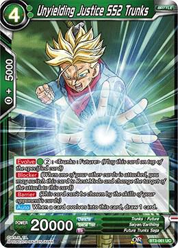 Unyielding Justice SS2 Trunks Foil BT3-061 Cross Worlds Dragonball Super card