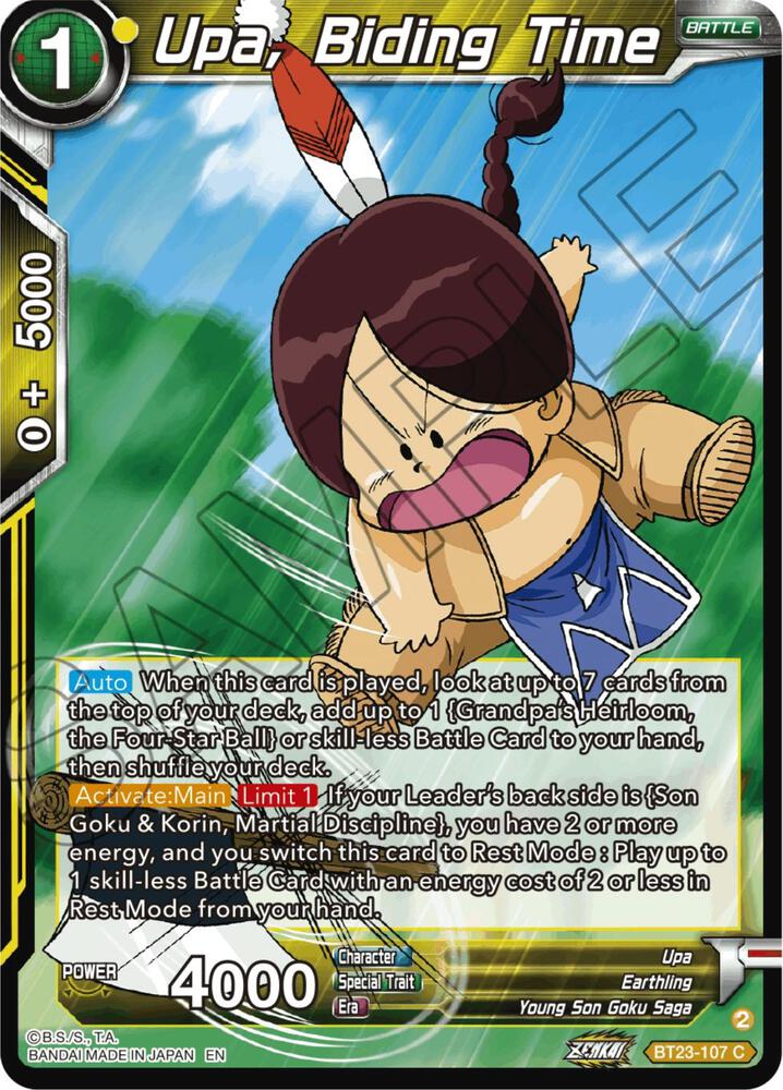 Upa Biding Time Foil BT23-107 Perfect Combination Dragonball Super card
