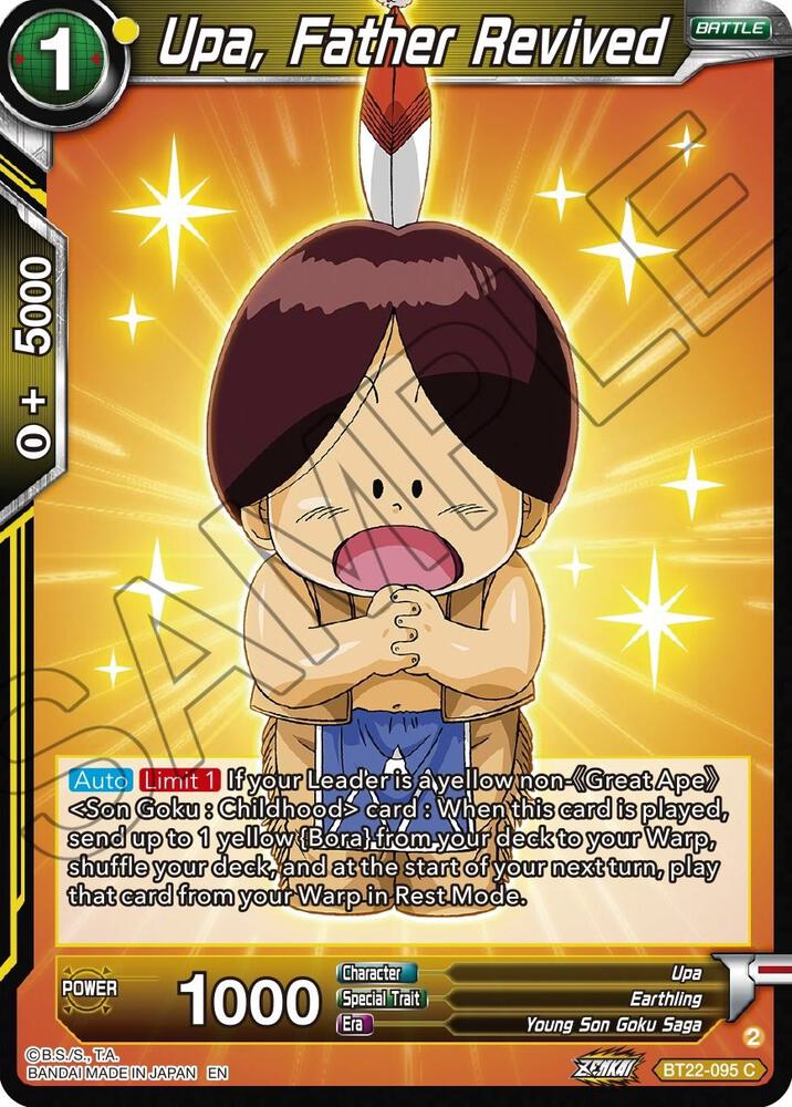 Upa Father Revived Foil BT22-095 Critical Blow Dragonball Super card