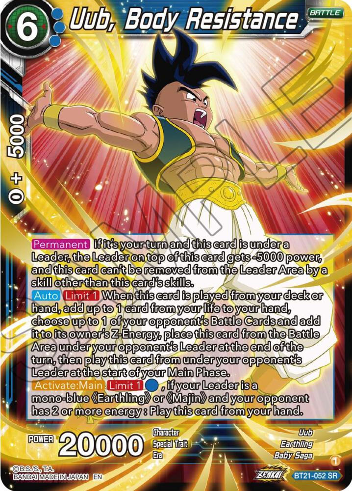 Uub Body Resistance BT21-052 Wild Resurgence Dragonball Super card