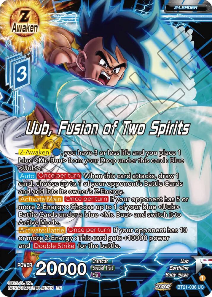 Uub Fusion of Two Spirits BT21-036 Wild Resurgence Dragonball Super card