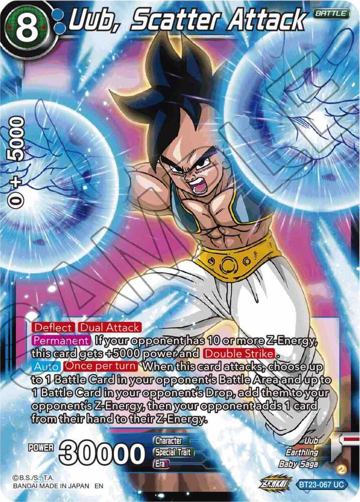 Uub Scatter Attack Foil BT23-067 Perfect Combination Dragonball Super card