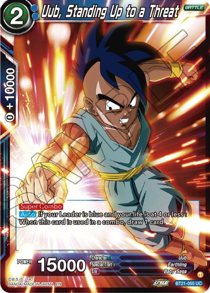 Uub Standing Up to a Threat Foil BT21-055 Wild Resurgence Dragonball Super card