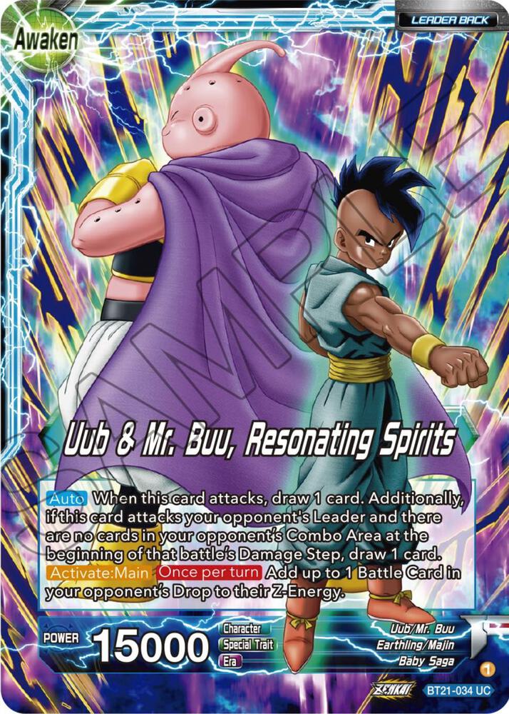 Uub Uub and Mr Buu Resonating Spirits BT21-034 Wild Resurgence Dragonball Super card