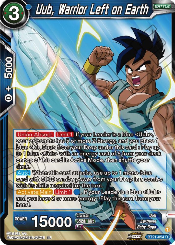 Uub Warrior Left on Earth BT21-054 Wild Resurgence Dragonball Super card