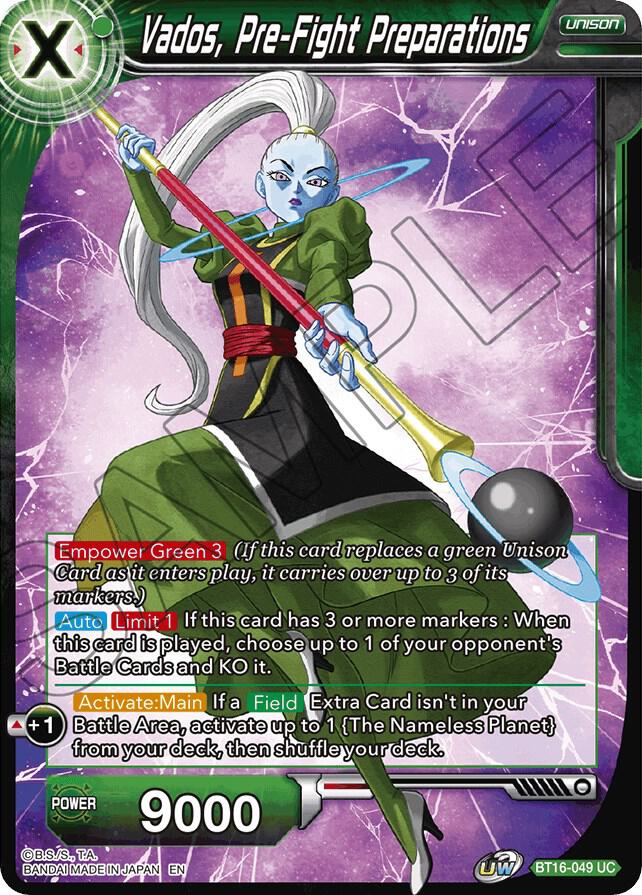 Vados Pre Fight Preparations BT16-049 Realm of the Gods Dragonball Super card