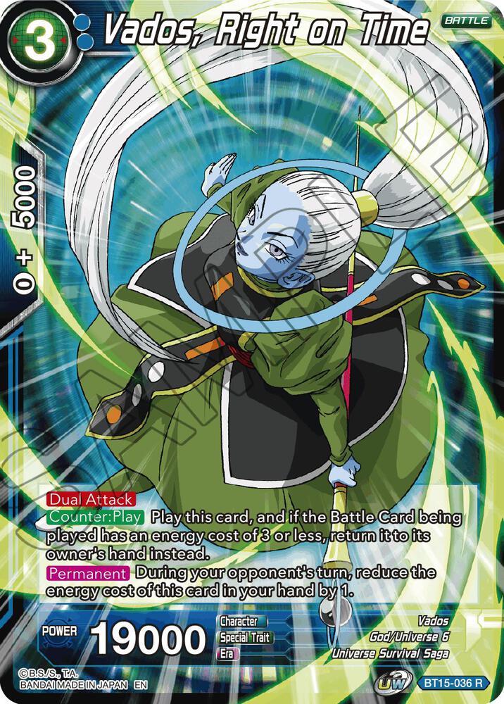 Vados Right on Time BT15-036 Saiyan Showdown Dragonball Super card