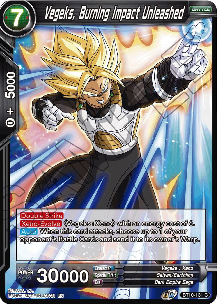 Vegeks Burning Impact Unleashed BT10-131 Rise of the Unison Warrior Dragonball Super card