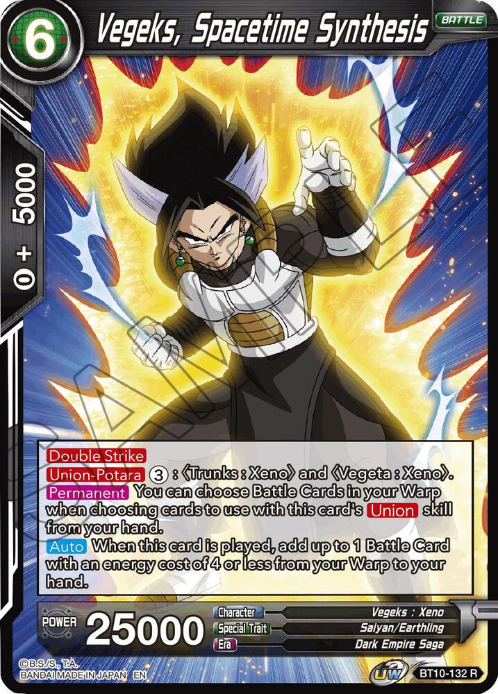 Vegeks Spacetime Synthesis BT10-132 Rise of the Unison Warrior Dragonball Super card