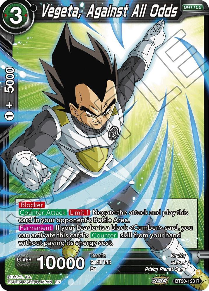 Vegeta Against All Odds Foil BT20-123 Power Absorbed Dragonball Super card