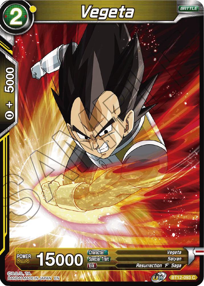 Vegeta BT12-093 Vicious Rejuvenation Dragonball Super card