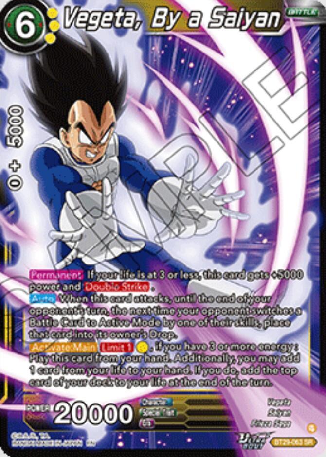 Vegeta By a Saiyan BT29-063 Fearsome Rivals Dragonball Super card