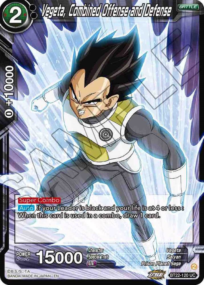 Vegeta Combined Offense and Defense Foil BT22-120 Critical Blow Dragonball Super card