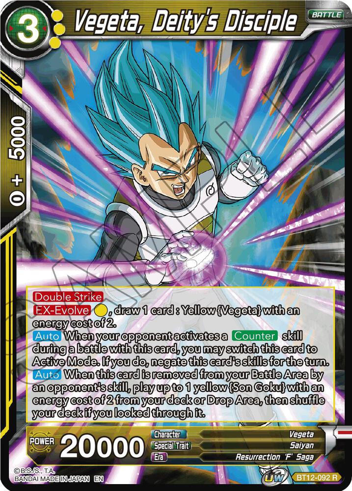 Vegeta Deitys Disciple BT12-092 Vicious Rejuvenation Dragonball Super card