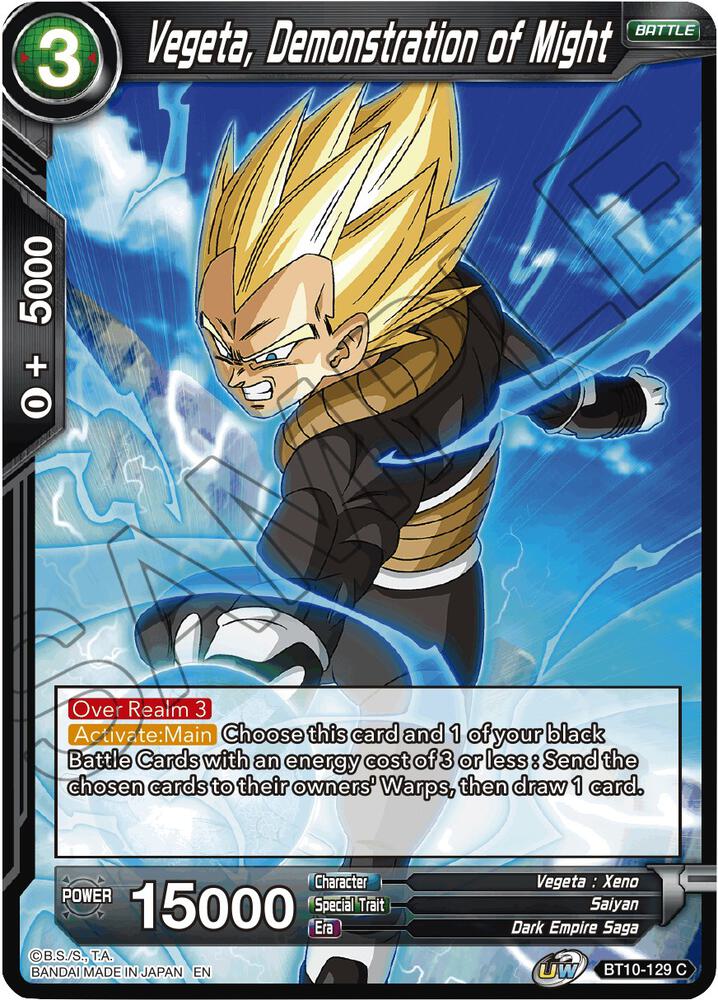 Vegeta Demonstration of Might Foil BT10-129 Rise of the Unison Warrior Dragonball Super card