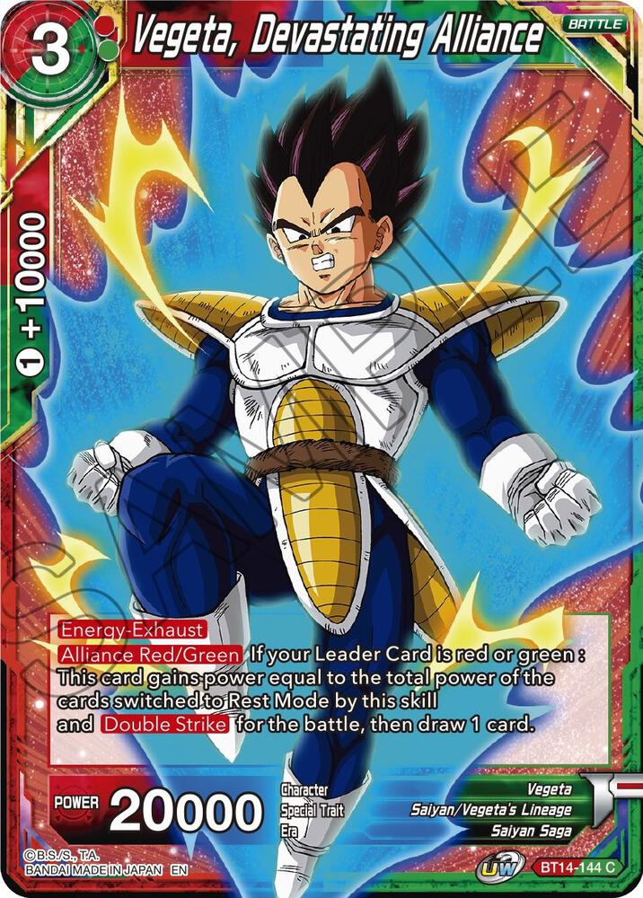 Vegeta Devastating Alliance BT14-144 Cross Spirits Dragonball Super card