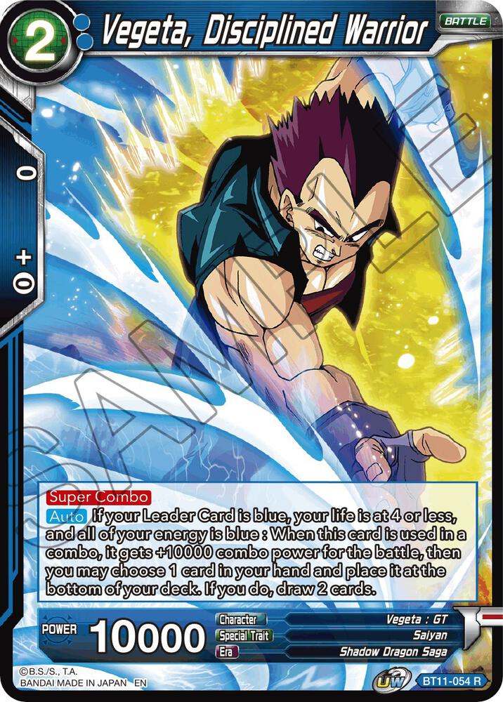 Vegeta Disciplined Warrior Foil BT11-054 Vermilion Bloodline Dragonball Super card