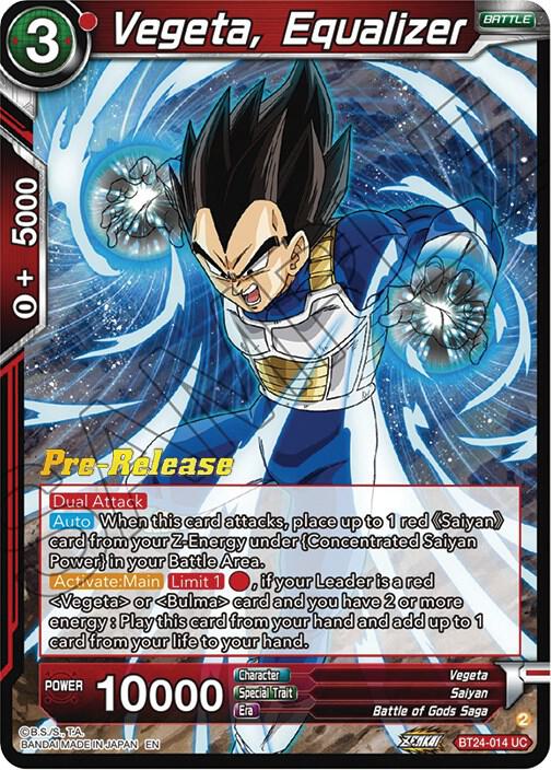 Vegeta Equalizer BT24-014 Beyond Generations Pre-Release Cards Dragonball Super card