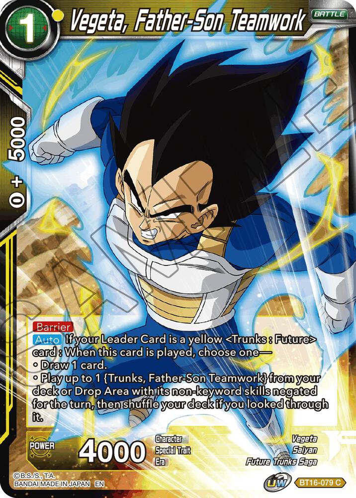 Vegeta Father Son Teamwork Foil BT16-079 Realm of the Gods Dragonball Super card