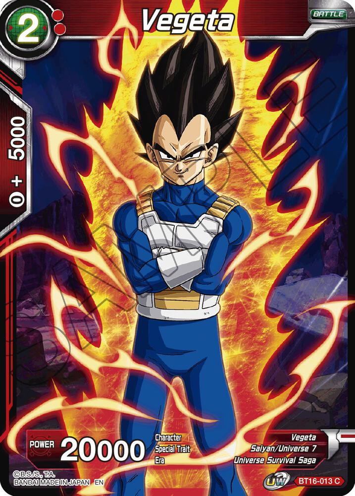 Vegeta Foil BT16-013 Realm of the Gods Dragonball Super card