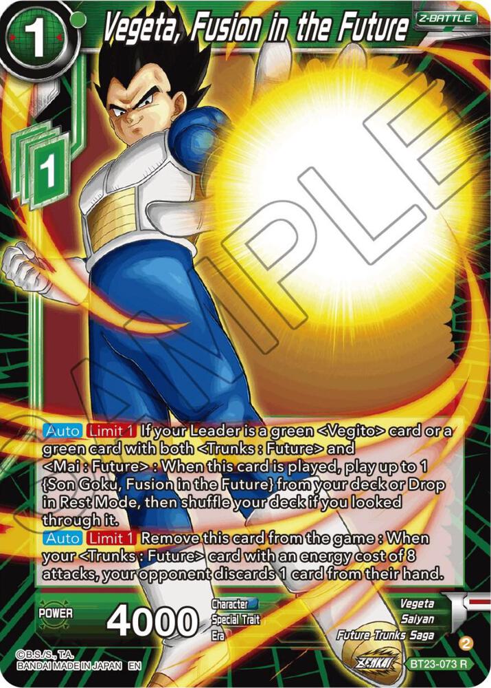 Vegeta Fusion in the Future Foil BT23-073 Perfect Combination Dragonball Super card