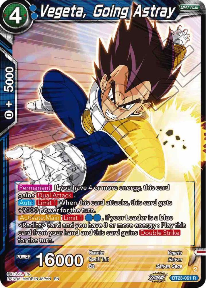 Vegeta Going Astray Foil BT23-061 Perfect Combination Dragonball Super card