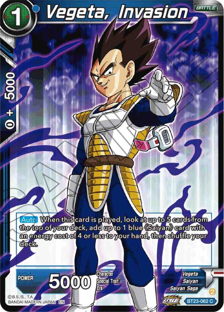 Vegeta Invasion Foil BT23-062 Perfect Combination Dragonball Super card