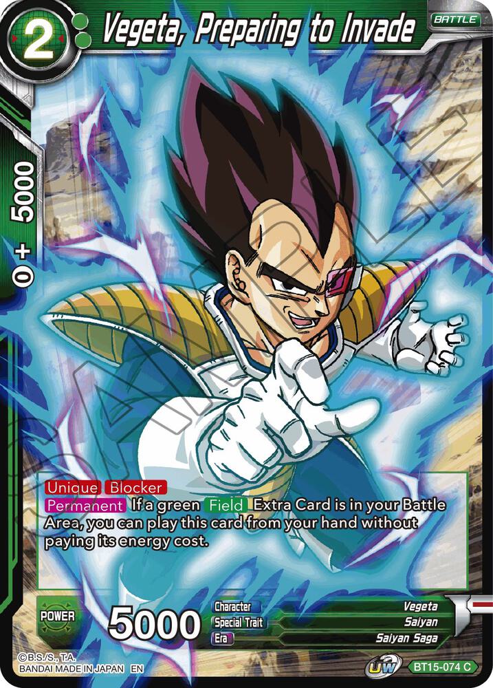 Vegeta Preparing to Invade Foil BT15-074 Saiyan Showdown Dragonball Super card