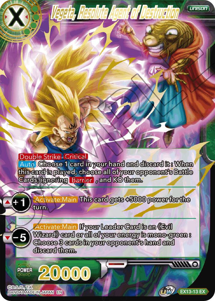 Vegeta Resolute Agent of Destruction EX13-13 Special Anniversary Set 2020 Dragonball Super card