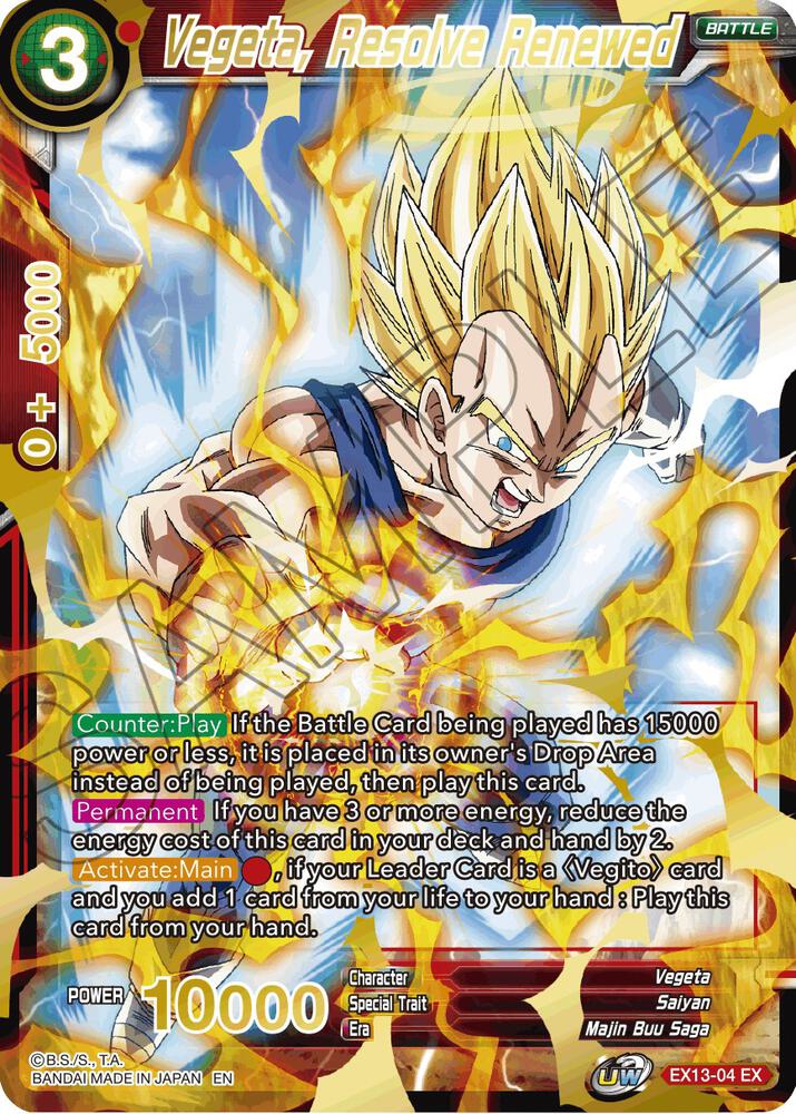 Vegeta Resolve Renewed Foil EX13-04 Special Anniversary Set 2020 Dragonball Super card