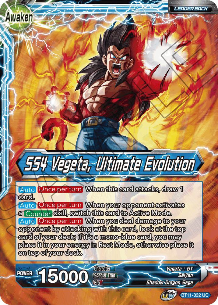 Vegeta SS4 Vegeta Ultimate Evolution Foil BT11-032 Vermilion Bloodline Dragonball Super card